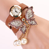 Fashion New Fashion Casual Leather Luxury Butterfly Wristwatch Bracelet Watch Dress Women Watches Ladies Watch