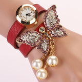 Fashion New Fashion Casual Leather Luxury Butterfly Wristwatch Bracelet Watch Dress Women Watches Ladies Watch