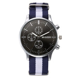Fashion Nylon Strap Casual Quartz Watch Unisex Women Men Sport Wristwatch Luxury Design Silver Dial Gift Couple Clocks