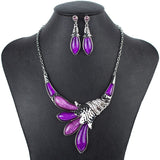 Fashion Red Jewelry Sets Woman's Necklace Earring Set Wedding Jewelry Sets New High Quality Peacock Design