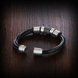 Fashion Rope China Men Bracelet Stainless Steel Genuine Leather For Men Bracelet Men Jewelry 