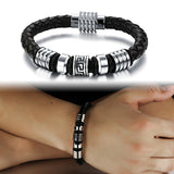 Fashion Stainless Steel Bracelet Genuine Leather Bracelets & Bangles Women & Men Jewelry 