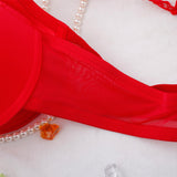 Fashion Women Bra Front Closure Sexy Lace Racer Back Smooth Surface Push Up Underwear Lingerie Sujetador Red Black Purple