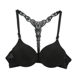 Fashion Women Bra Front Closure Lace Racer Back Smooth Surface Push Up Underwear Sexy Lingerie Sujetador Red Black Purple