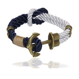 Fashion Wristband Bronze Double Braided Anchor Bracelet Bangle Women Men Rope Hooks Bracelet