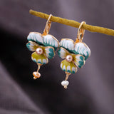 Fashion accessories oil phalaenopsis flower women's sweet earrings 