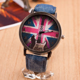 Fashion items Casual watches Men women quartz watches flag partten Electronic Vintage Style wristwatch clock hours