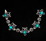 Fashion owl Women tibetan silver Turquoise Crystal Jewelry Sets Chain party wedding women gift Jewelry Sets
