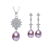 Fashion Jewelry Sets For Women High quality 925 sterling silver jewelry white/black/pink/purple 