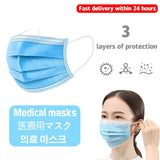 10 Pcs Disposable Face Medical Masks Surgical 3-Ply Nonwoven 10/30/50 PCS Elastic Mouth Soft CE Flu Hygiene Face