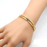 Fine Jewelry Luxury Zircon Bracelets & Bangles 18K Gold Plated Wedding pulseira Wrist Crystal Bracelet Brand Jewelry For Women