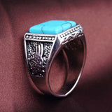 Fine Jewelry 925 Sterling Silver Turquoise Ring Gorgeous Lord Of The Rings For Men New Fashion Engagement Ring