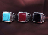 Fine Jewelry 925 Sterling Silver Turquoise Ring Gorgeous Lord Of The Rings For Men New Fashion Engagement Ring
