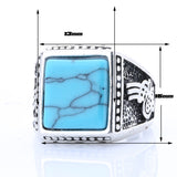 Fine Jewelry 925 Sterling Silver Turquoise Ring Gorgeous Lord Of The Rings For Men New Fashion Engagement Ring
