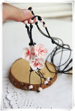 Flower Ceramic Necklaces Handmade Pendants Long New Design Fashion Vintage Jewelry Accessories Wholesale Charm Gifts For Women