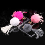 For iphone 6 6s / Plus Case Fundas Rabbit Fur Ball Tassels Metal Ring Cases Soft TPU + Hard PC Girly Coque Cover For Iphone6 I6