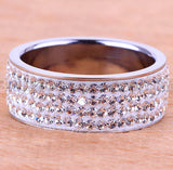 Four Row Crystal Jewelry Free Shipping Wholesale Fashion Stainless Steel Ring for women