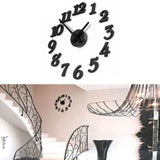 3D DIY Clock Adhesive Decal Modern Wall Digit Number Room Interior Decoration Clock