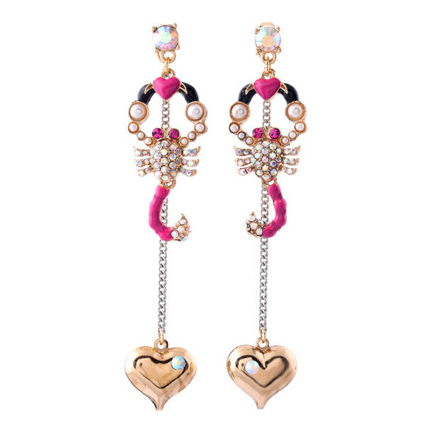 New Arrival Fashion Jewelry Chraming Rhinestone Scorpion Stud Earrings