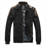 New men's clothing leather patchwork casual jacket male outerwear