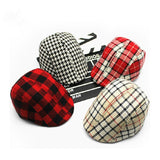 Spring and Autumn Kids Fashion Berets Plaid Hats For Baby Boy And Girl Hat Cap