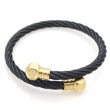 Full 18k Gold Plated Wire Men Charm Screw Nut Bracelets Bangles High Quality Titanium Steel New Women Fashion Jewelry