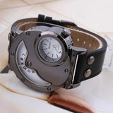 GMT Sports Watch for Men Navigator shape Quartz watches Luxury brand Casual watch Leather wristwatch OULM watchGMT Sports Watch for Men Navigator shape Quartz watches Luxury brand Casual watch Leather wristwatch OULM watch