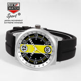 GT WATCH Extreme Flag Montres Yellow Dial Relojes Men's Fashion Style Wristwatch Unisex Silicone Strap Quartz Watch