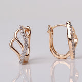 Fashion Hoop Earing for Women Jewelry 18K Gold Platinum Plated Earrings White Stones Crystal Cubic Zirconia Earrings