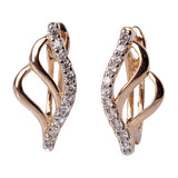 Fashion Hoop Earing for Women Jewelry 18K Gold Platinum Plated Earrings White Stones Crystal Cubic Zirconia Earrings 