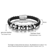 Genuine Leather Cross Stainless Steel Bracelets & Bangles Hiphop Jewelry Fashion Men's Bracelet