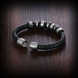 Genuine Leather Cross Stainless Steel Bracelets & Bangles Hiphop Jewelry Fashion Men's Bracelet