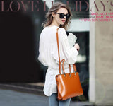 Genuine Leather Solid Purses+Shoulder +Handbag 3 PCS/Set Luxury Women Designer Handbags High Quality Sac a Main Composite Bag