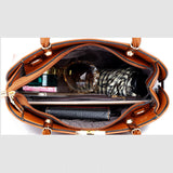 Genuine Leather Solid Purses+Shoulder +Handbag 3 PCS/Set Luxury Women Designer Handbags High Quality Sac a Main Composite Bag