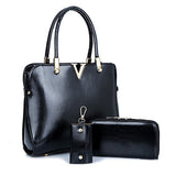 Genuine Leather Solid Purses+Shoulder +Handbag 3 PCS/Set Luxury Women Designer Handbags High Quality Sac a Main Composite Bag