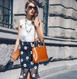 Genuine Leather Solid Purses+Shoulder +Handbag 3 PCS/Set Luxury Women Designer Handbags High Quality Sac a Main Composite Bag