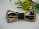 Geometric Design Wooden Bow tie European Man Accessory Laser Cutout Wood Hip Hop Bow Tie