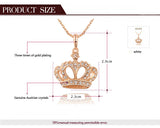 Gift Classic Crown Pendant Necklace Rose Gold/platinum Plated 100%hand Made Fashion Women Jewelry Crystal