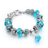 Fashion DIY Crystal&Glass Beads Charm Bracelets For Women Snake Chain Bracelets & Bangles 