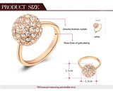 Gifts Genuine Austrian Crystals Rings Top Quality Beautiful, 100% Hand Madeball Jewelry