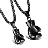 Gold/Black/Silver Plated Fashion Mini Boxing Glove Necklace Boxing Jewelry Stainless Steel Cool Pendant For Men Boys Gift