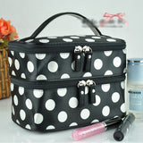 Lady Double Cosmetic Bag Retro Dot Beauty Case Makeup Bag Set Kit Toiletry Bag