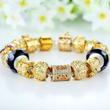Gold Plated Charm Bracelet & Bangle for Women With High Quality Murano Glass Beads DIY Birthday Gift
