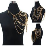 Gold Sexy Shoulder Body Chain Necklace Women Multi Layered Body Accessories Shoulders Fashion Jewelry 