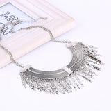 Gold Silver Gray 3 Colors Tassel Necklace Collier Femme High Quality Vintage Jewelry Statement Chokers Necklace Pendants