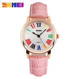 Skmei Famous Brand Watches Women Fashion Retro Luxury Clock Female Casual Ladies Leather Strap Quartz Watch Women Wristwatches