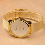 Gold watch Full stainless steel woman fashion dress watches men brand name Geneva quartz watch best quality