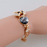 Gold Plated Owl Bracelets For Women Crystal Bracelets & Bangles Vintage Jewelry