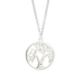 Gold and Silver Plated Tree of Life Pendant Necklace Cute Tiny Tree in Circle Necklaces