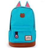 Campus Girl Women Cartoon Cat Ear Shoulder Bag Backpack Schoolbag Women Canvas Backpacks Travel Hiking Bags Rucksack